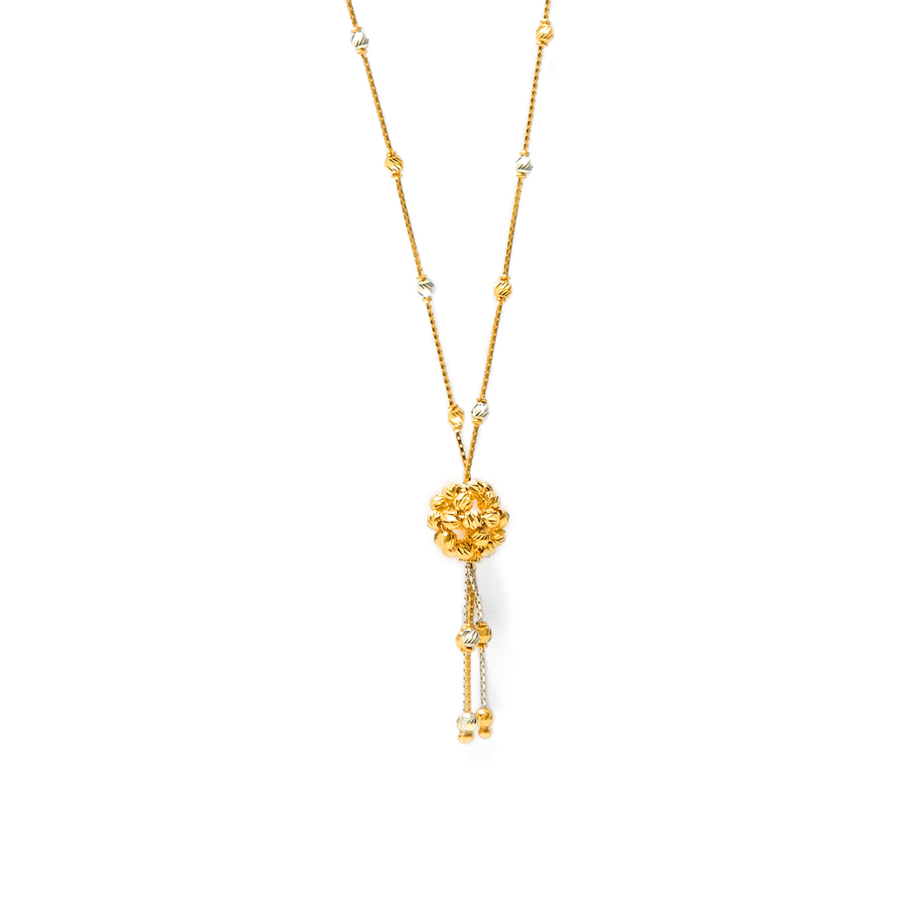 Bunched Bead Gold Necklace