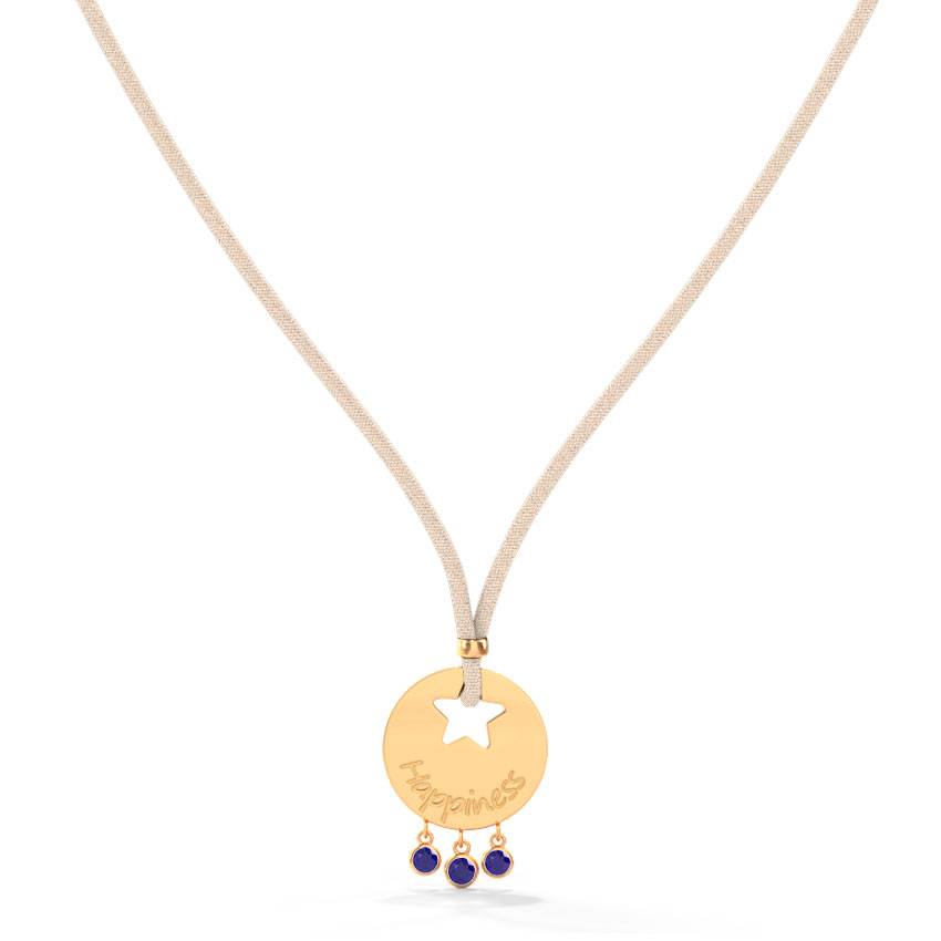 Gold,Gemstone Necklaces 14 Karat Rose Gold Happiness Gemstone Necklace