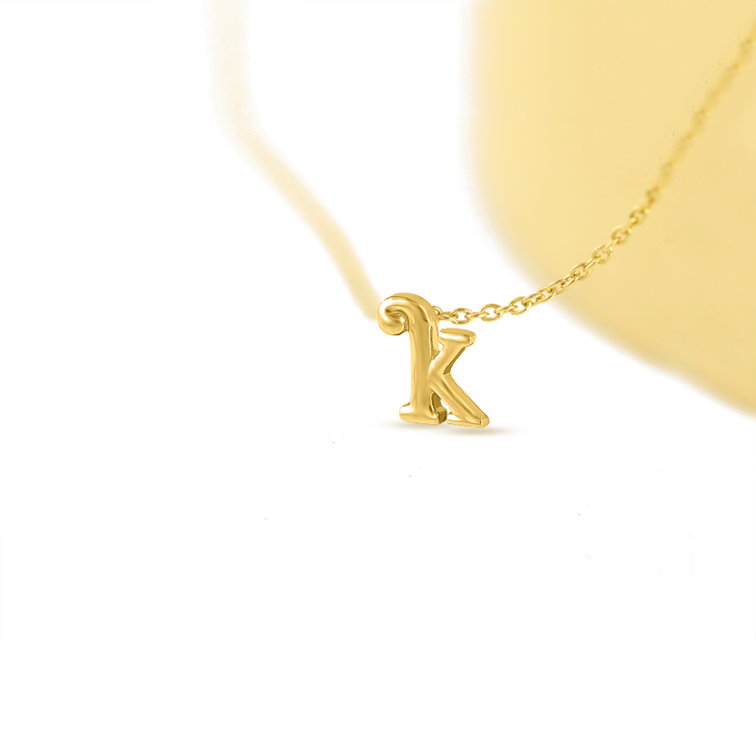 Classic Alphabet K Gold Necklace