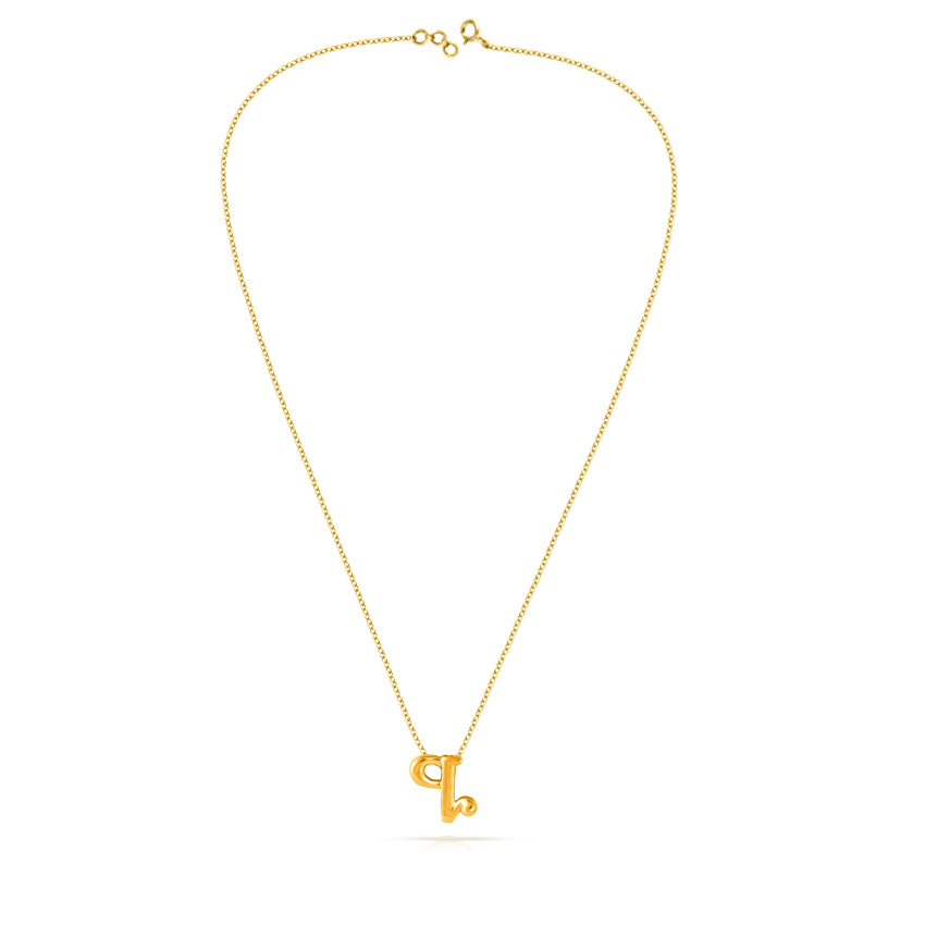 Classic Alphabet Q Gold Necklace Classic Alphabet Q Gold Necklace