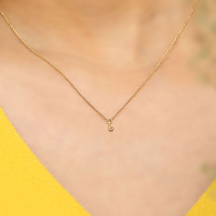Classic Alphabet T Gold Necklace