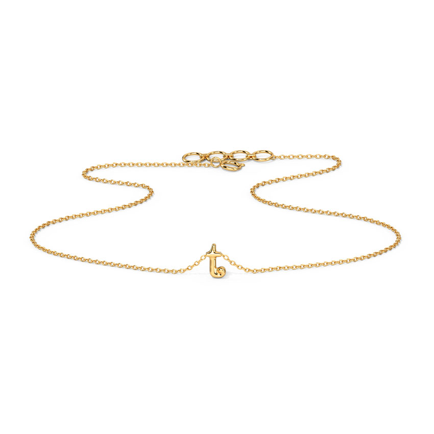 Classic Alphabet T Gold Necklace