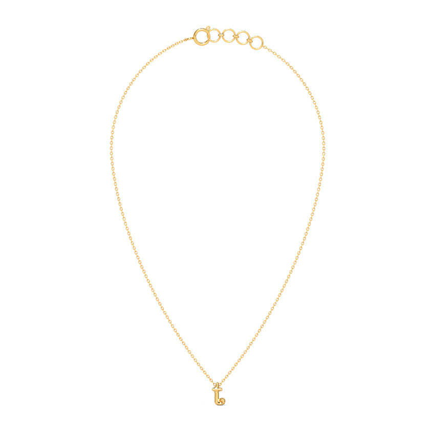 Classic Alphabet T Gold Necklace