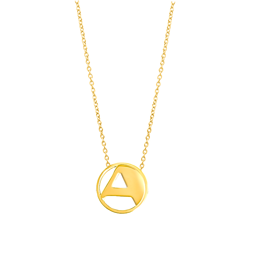 Artsy Alphabet A Gold Necklace