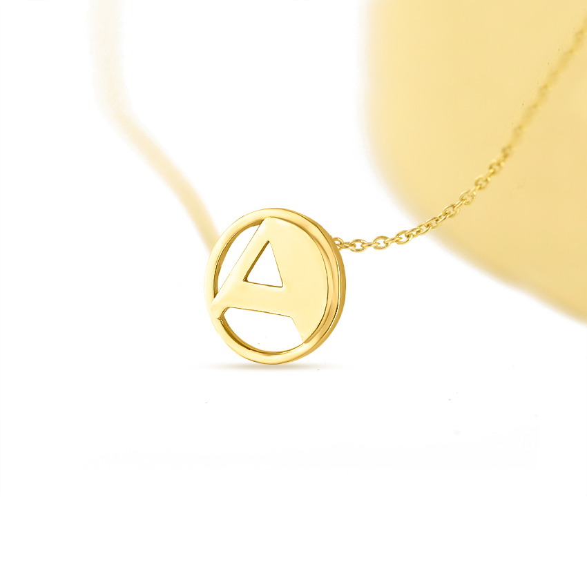 Artsy Alphabet A Gold Necklace
