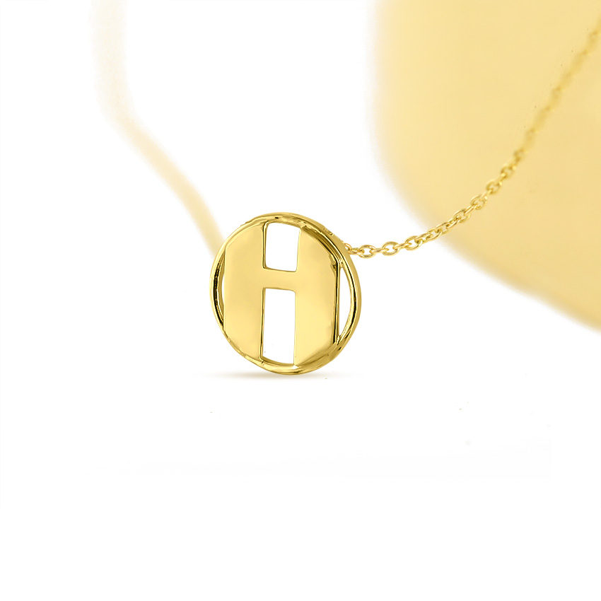 Artsy Alphabet H Gold Necklace