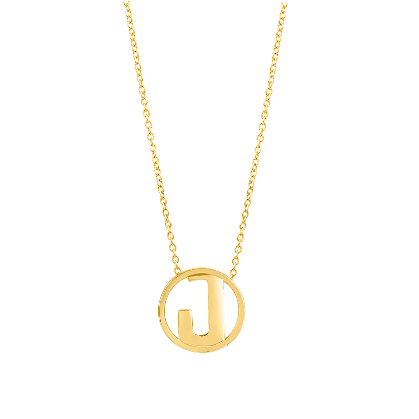 Artsy Alphabet J Gold Necklace