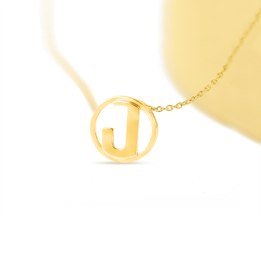 Artsy Alphabet J Gold Necklace