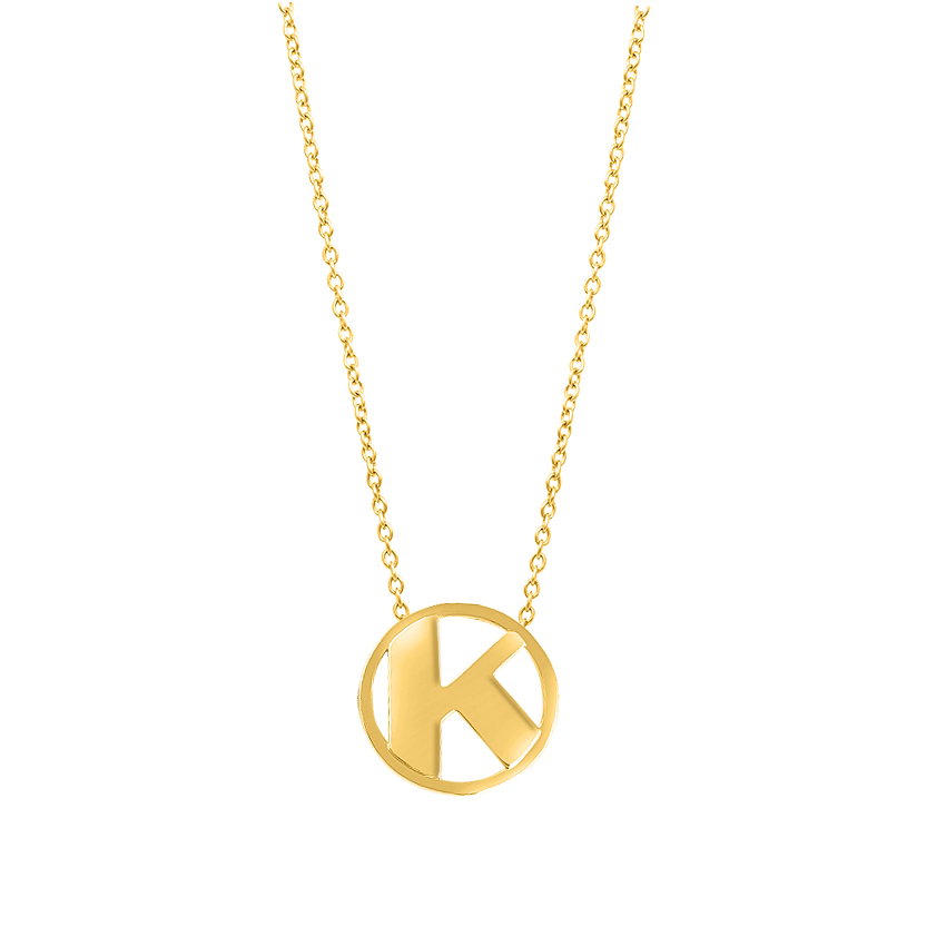 Artsy Alphabet K Gold Necklace