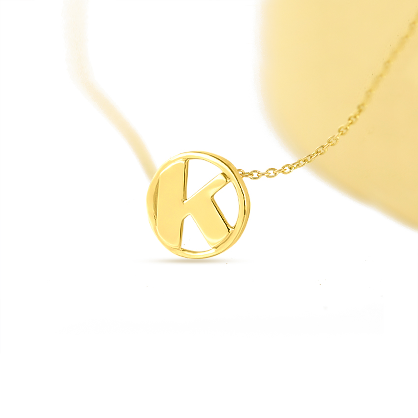 Artsy Alphabet K Gold Necklace