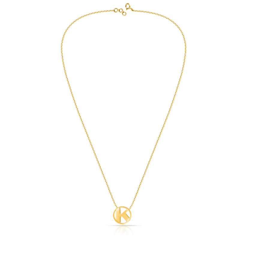 Artsy Alphabet K Gold Necklace