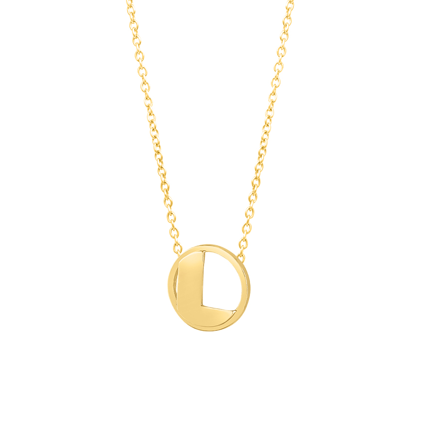 Gold Necklaces 14 Karat Yellow Gold Artsy Alphabet L Gold Necklace