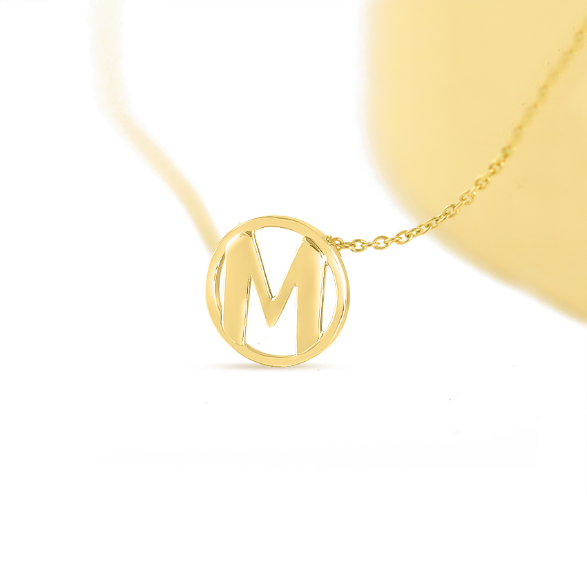Artsy Alphabet M Gold Necklace