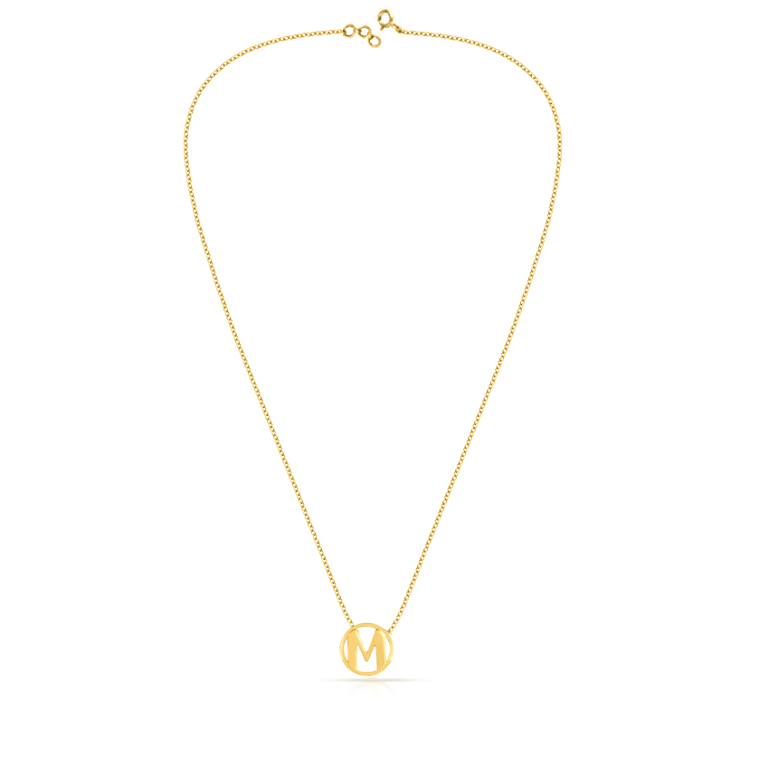 Artsy Alphabet M Gold Necklace