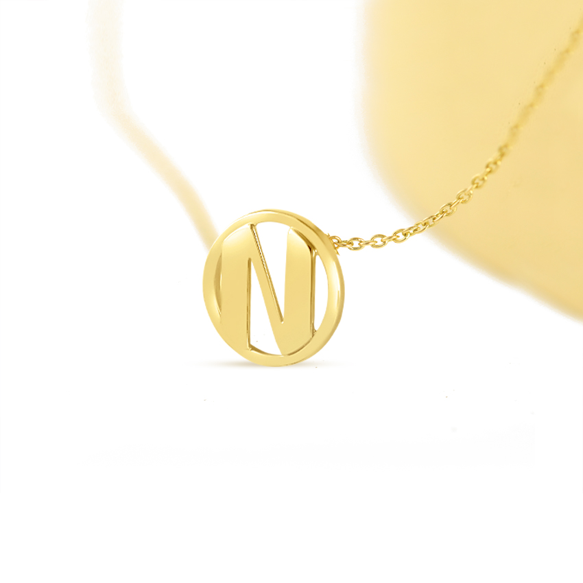 Artsy Alphabet N Gold Necklace Artsy Alphabet N Gold Necklace
