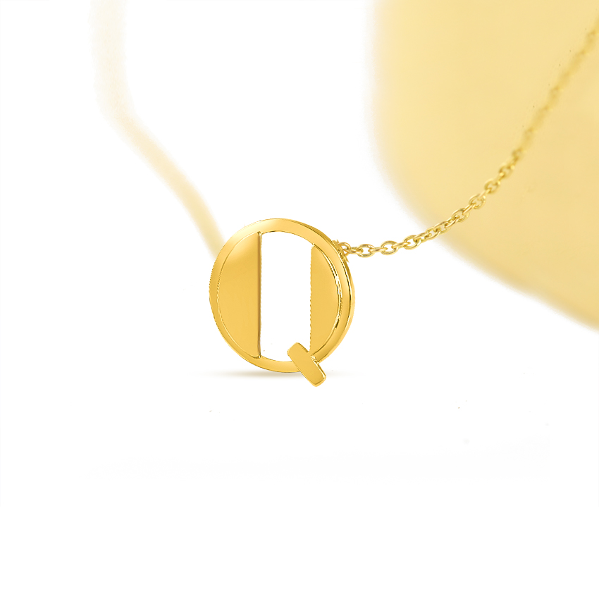 Artsy Alphabet Q Gold Necklace