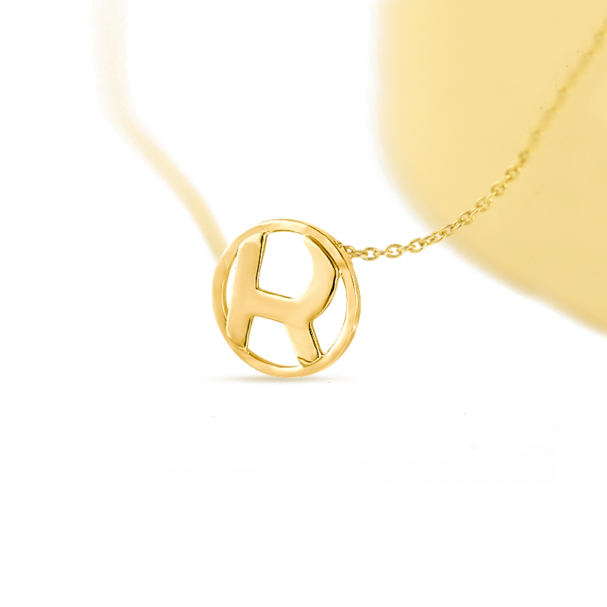 Artsy Alphabet R Gold Necklace