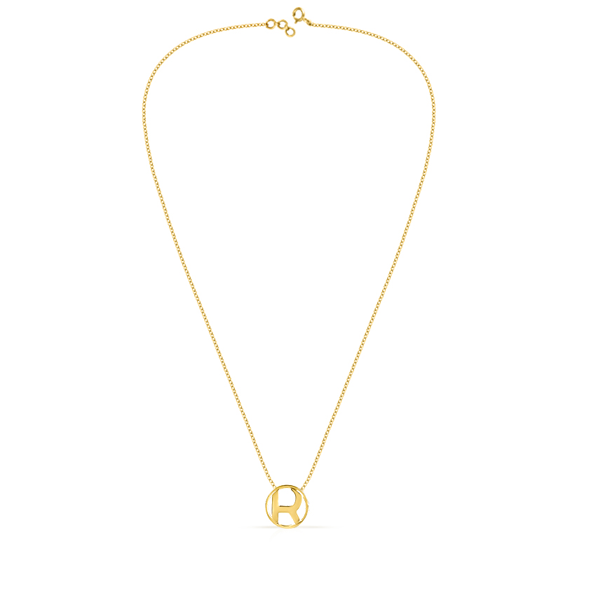 Artsy Alphabet R Gold Necklace