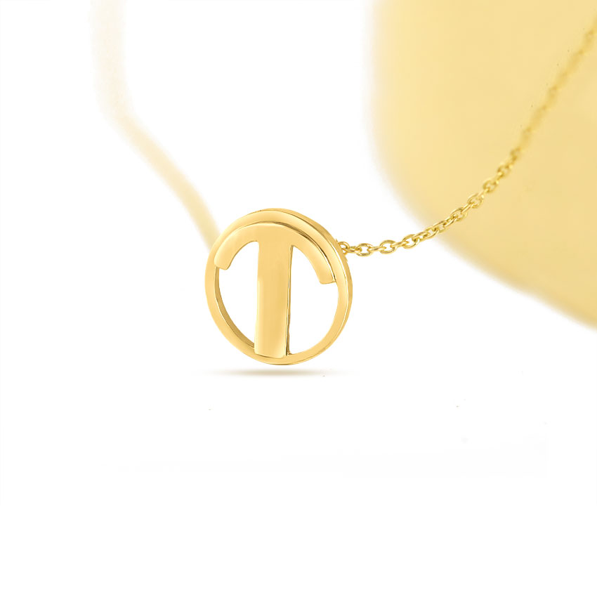 Artsy Alphabet T Gold Necklace Artsy Alphabet T Gold Necklace