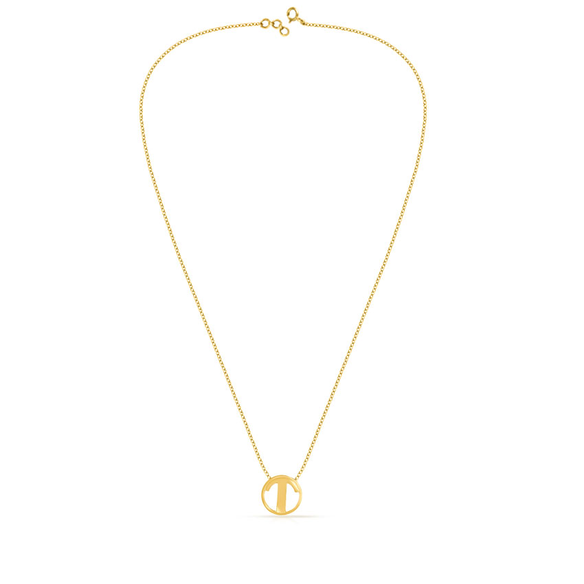 Artsy Alphabet T Gold Necklace Artsy Alphabet T Gold Necklace