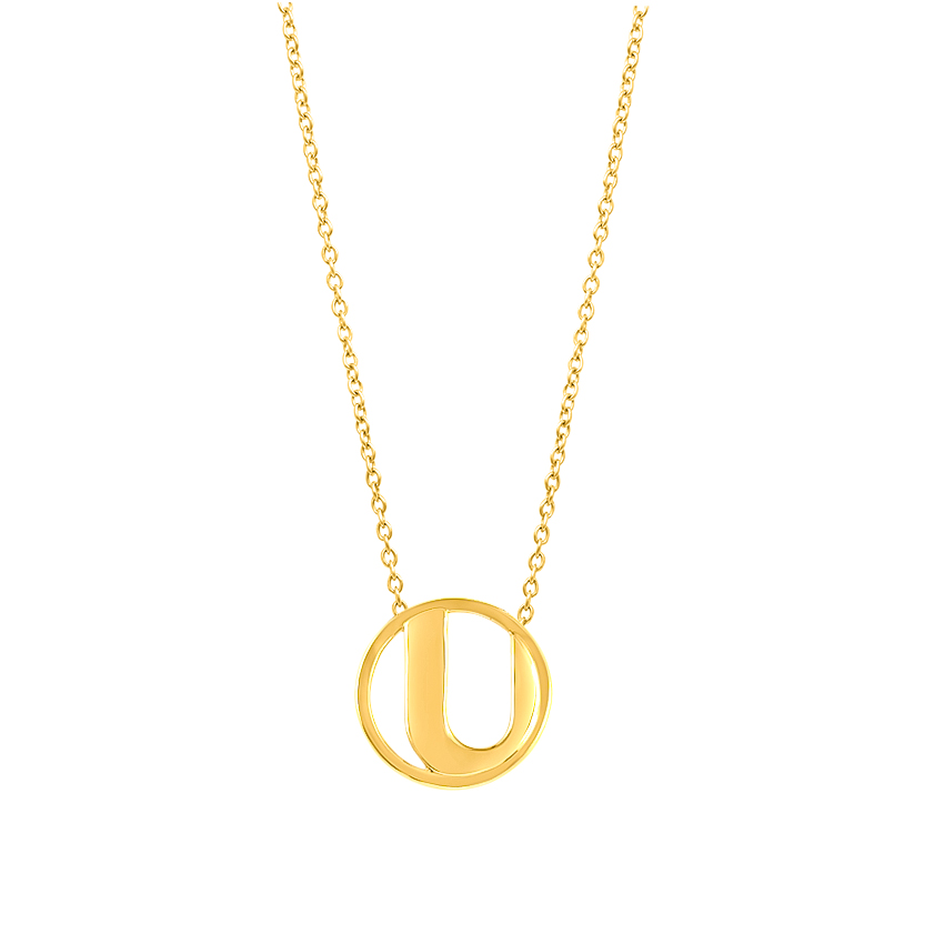Artsy Alphabet U Gold Necklace