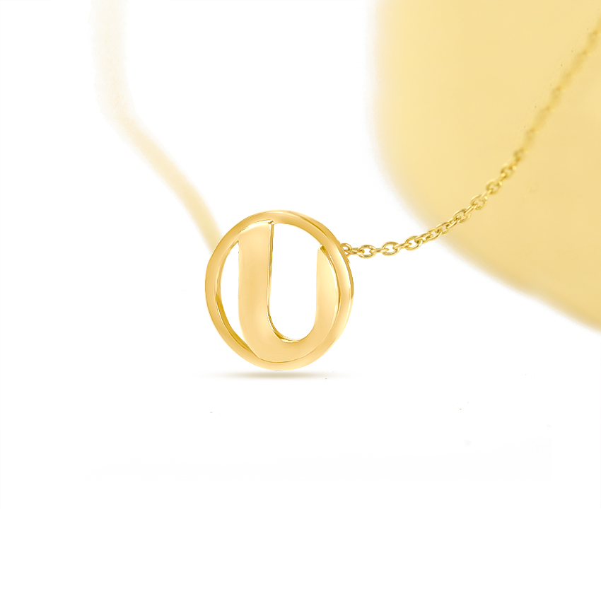Artsy Alphabet U Gold Necklace