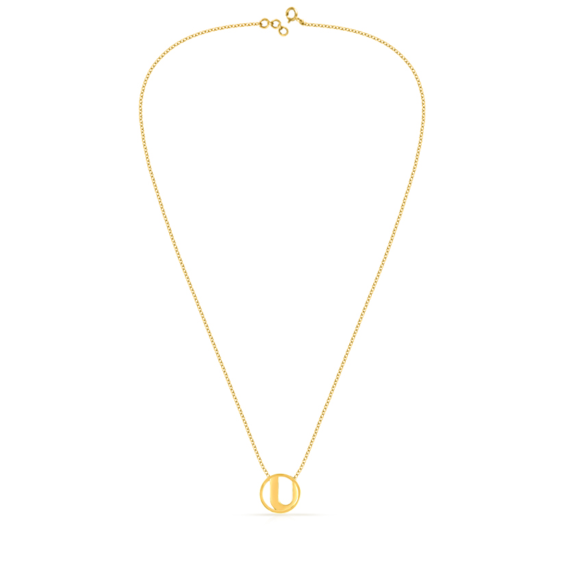 Artsy Alphabet U Gold Necklace