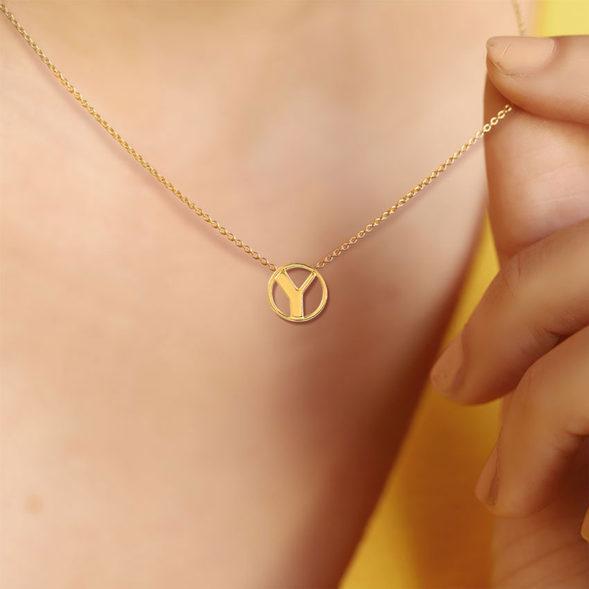Artsy Alphabet Y Gold Necklace