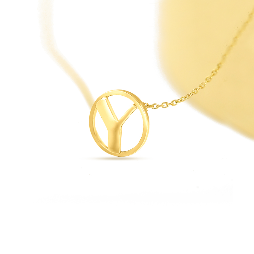 Artsy Alphabet Y Gold Necklace