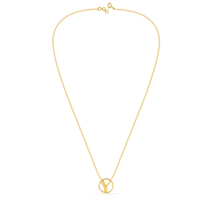 Artsy Alphabet Y Gold Necklace