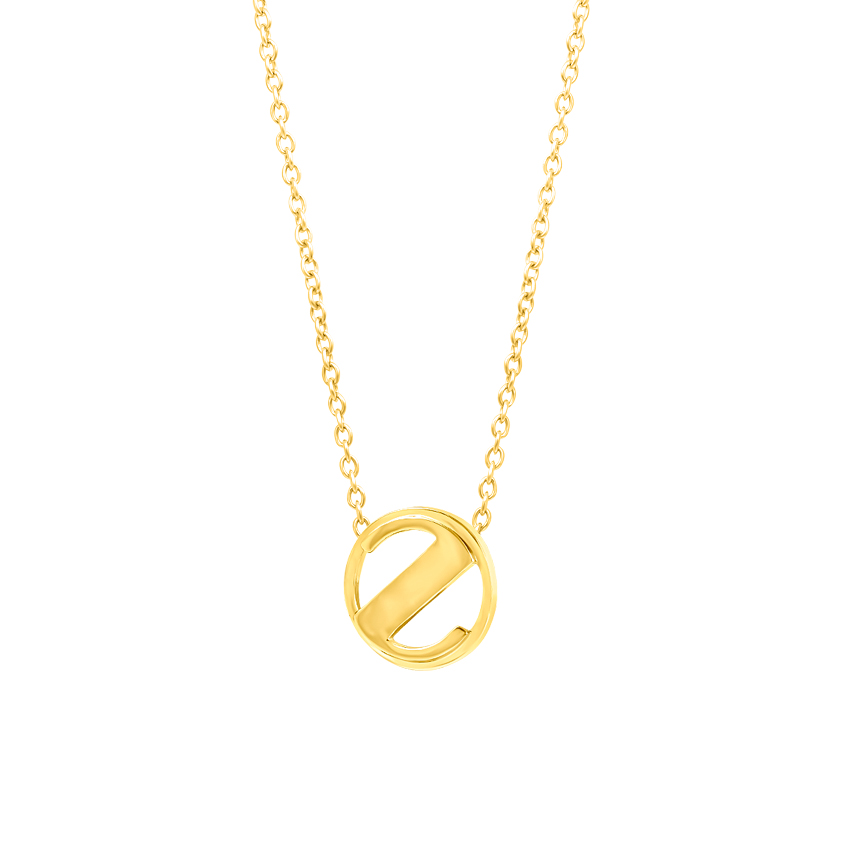 Gold Necklaces 14 Karat Yellow Gold Artsy Alphabet Z Gold Necklace