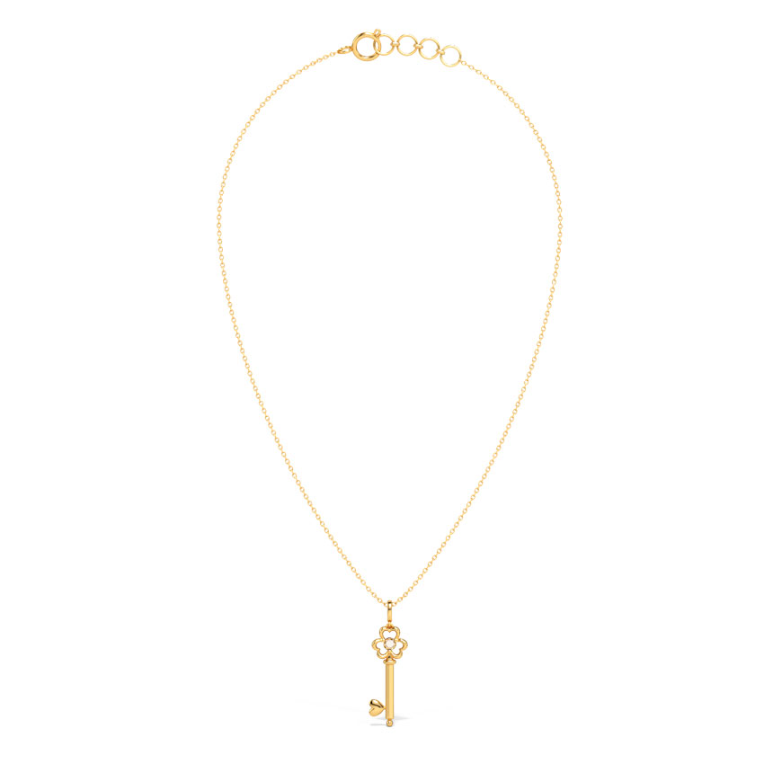 Citrine Floret Gemstone Key Necklace Citrine Floret Gemstone Key Necklace