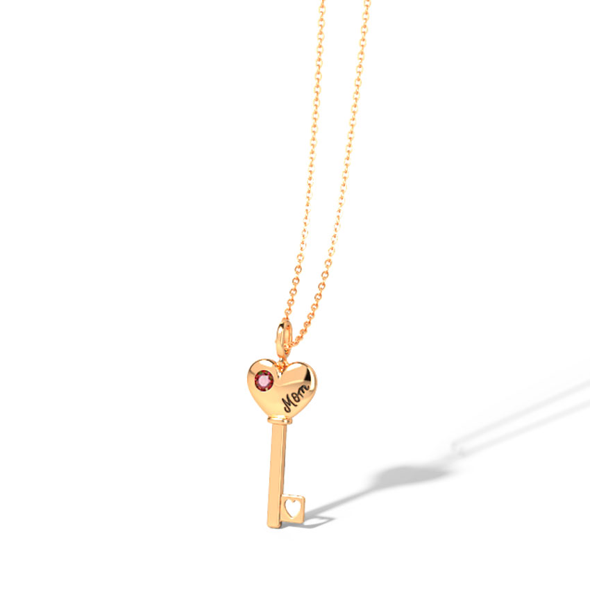 Garnet Amore Gemstone Key Necklace