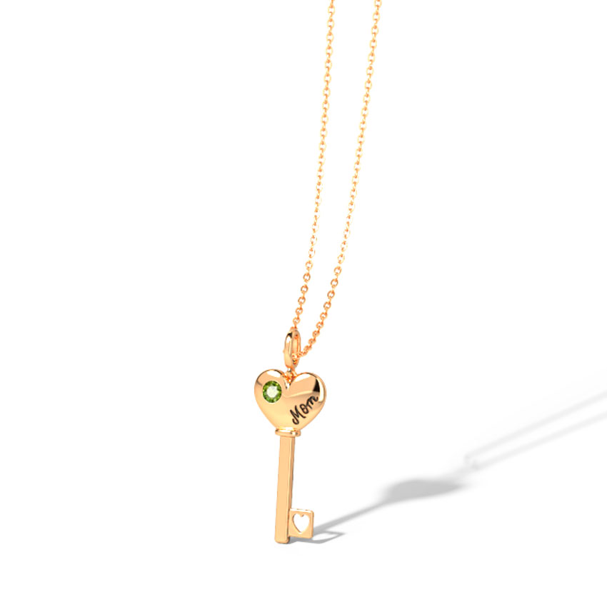 Peridot Amore Gemstone Key Necklace Peridot Amore Gemstone Key Necklace