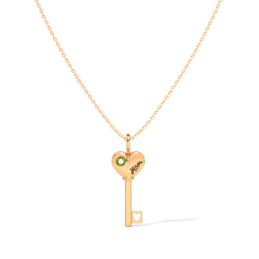 Peridot Amore Gemstone Key Necklace Peridot Amore Gemstone Key Necklace