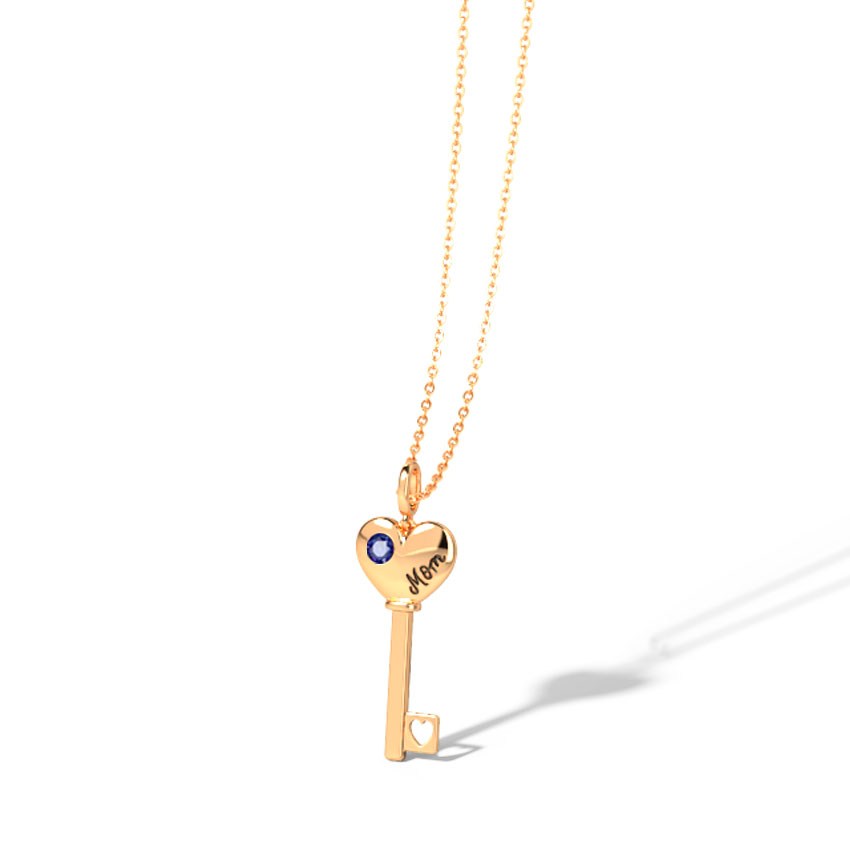 Azure Amore Gemstone Key Necklace