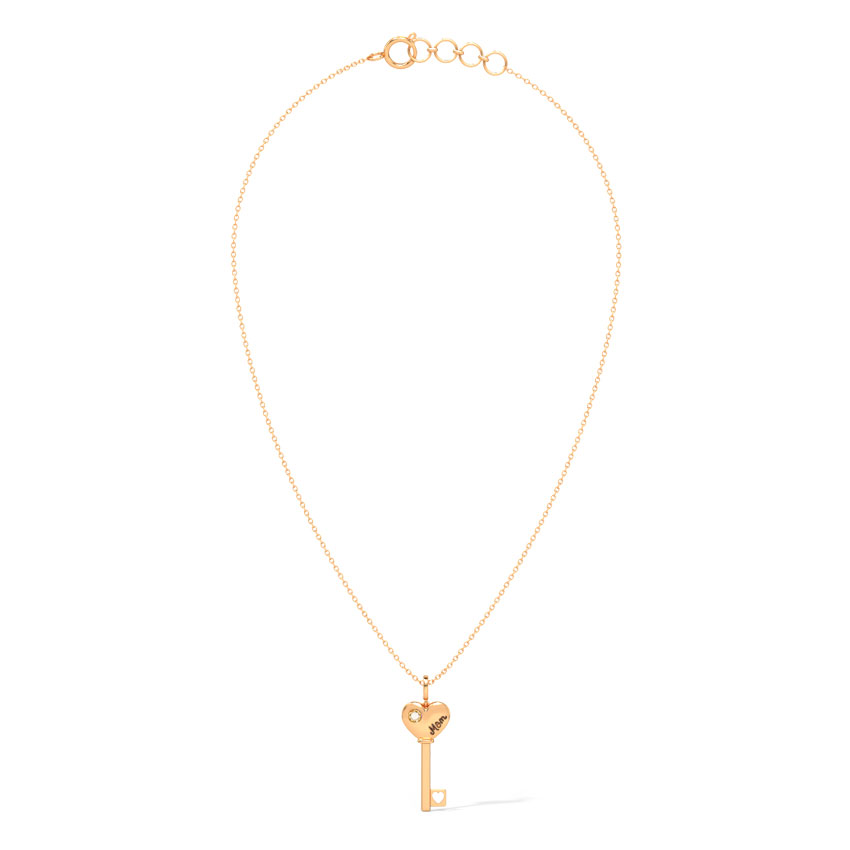 Citrine Amore Gemstone Key Necklace Citrine Amore Gemstone Key Necklace