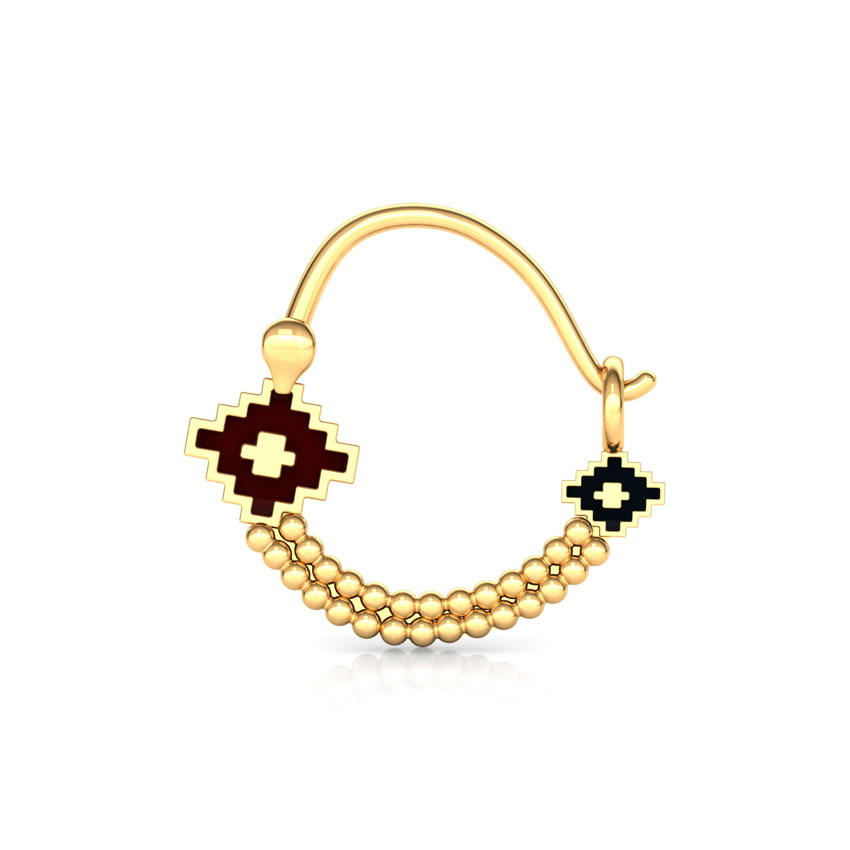 Miligrain Enamel Gold Nose Pin Miligrain Enamel Gold Nose Pin