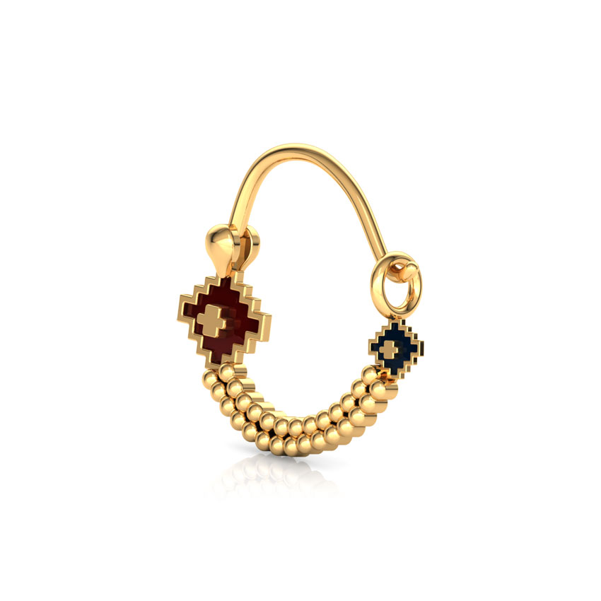 Miligrain Enamel Gold Nose Pin Miligrain Enamel Gold Nose Pin