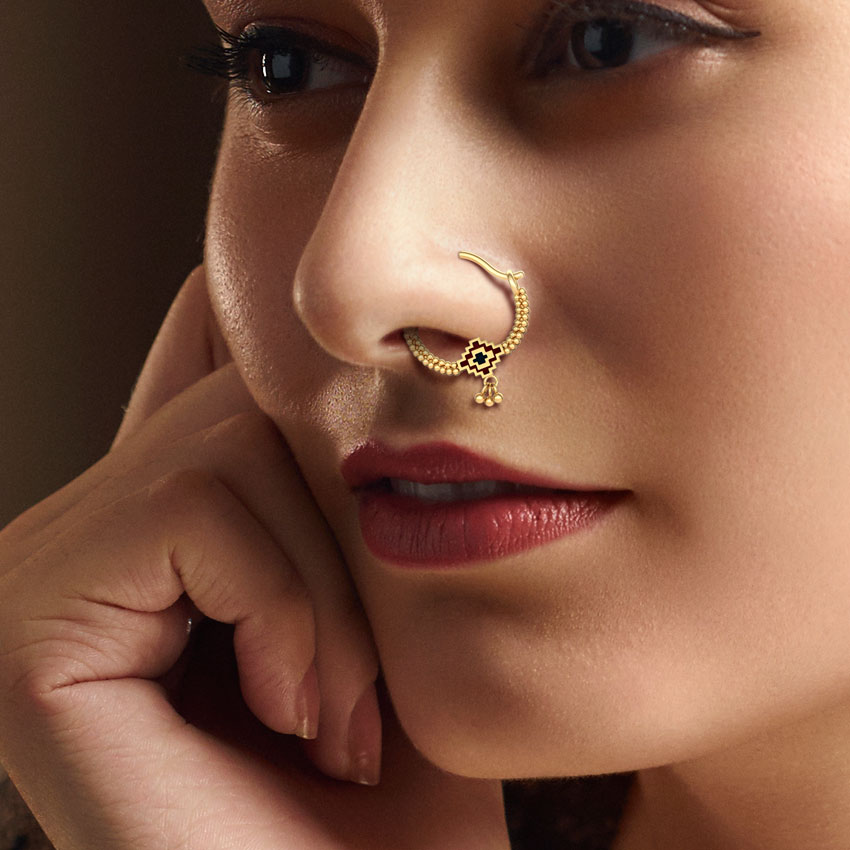 Beaded Gold Nose Pin Beaded Gold Nose Pin