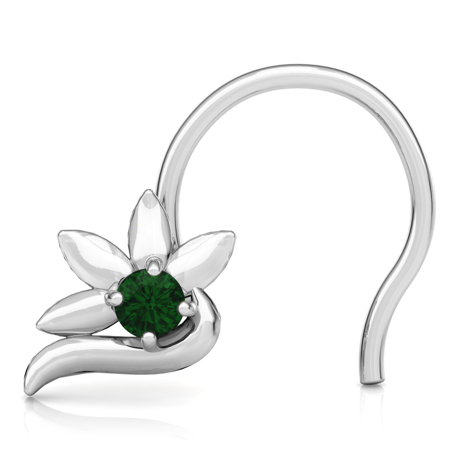 Meeta Petals Gemstone Nose Pin