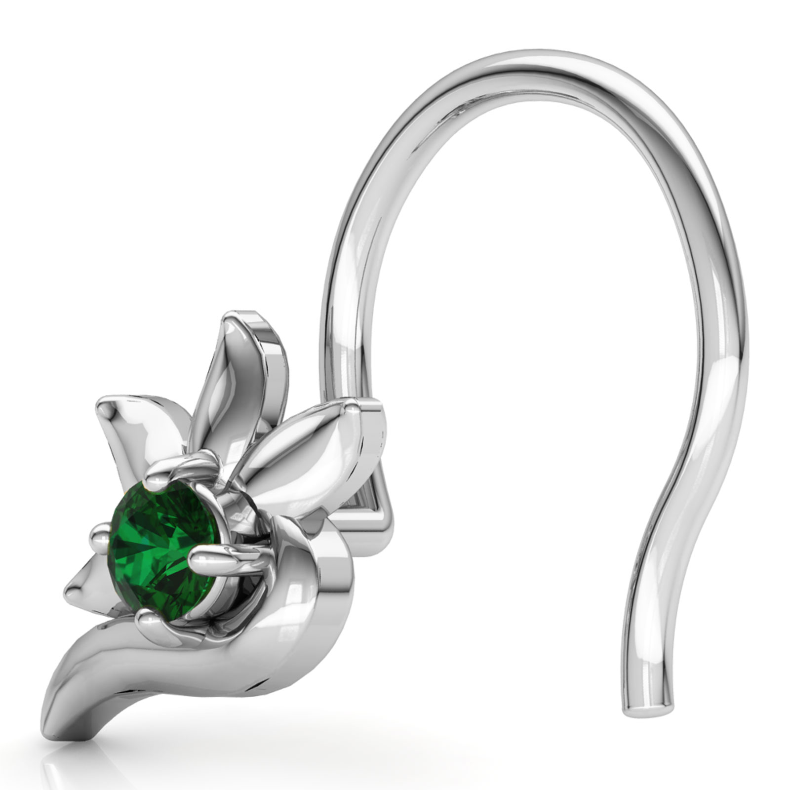 Meeta Petals Gemstone Nose Pin