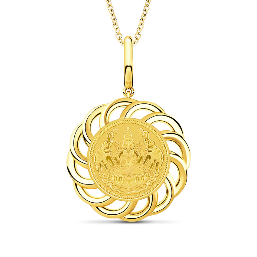 Swirls Lakshmi Coin Pendant