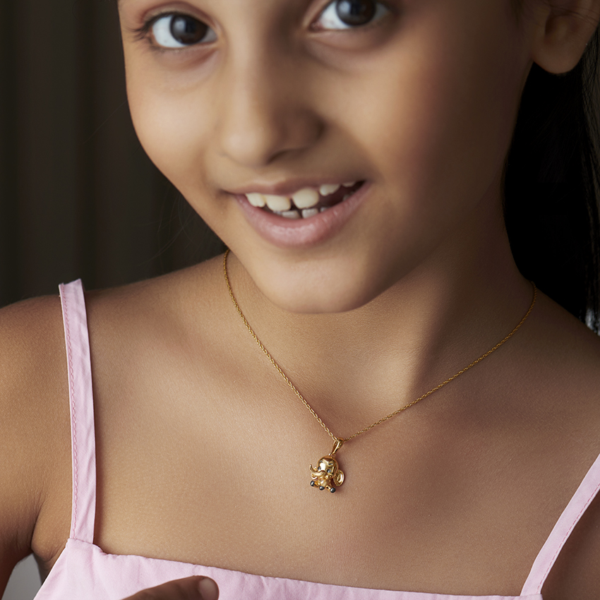 Baby Elephant Kids' Gold Pendant