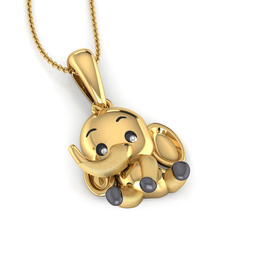 Baby Elephant Kids' Gold Pendant