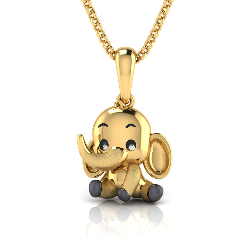Baby Elephant Kids' Gold Pendant