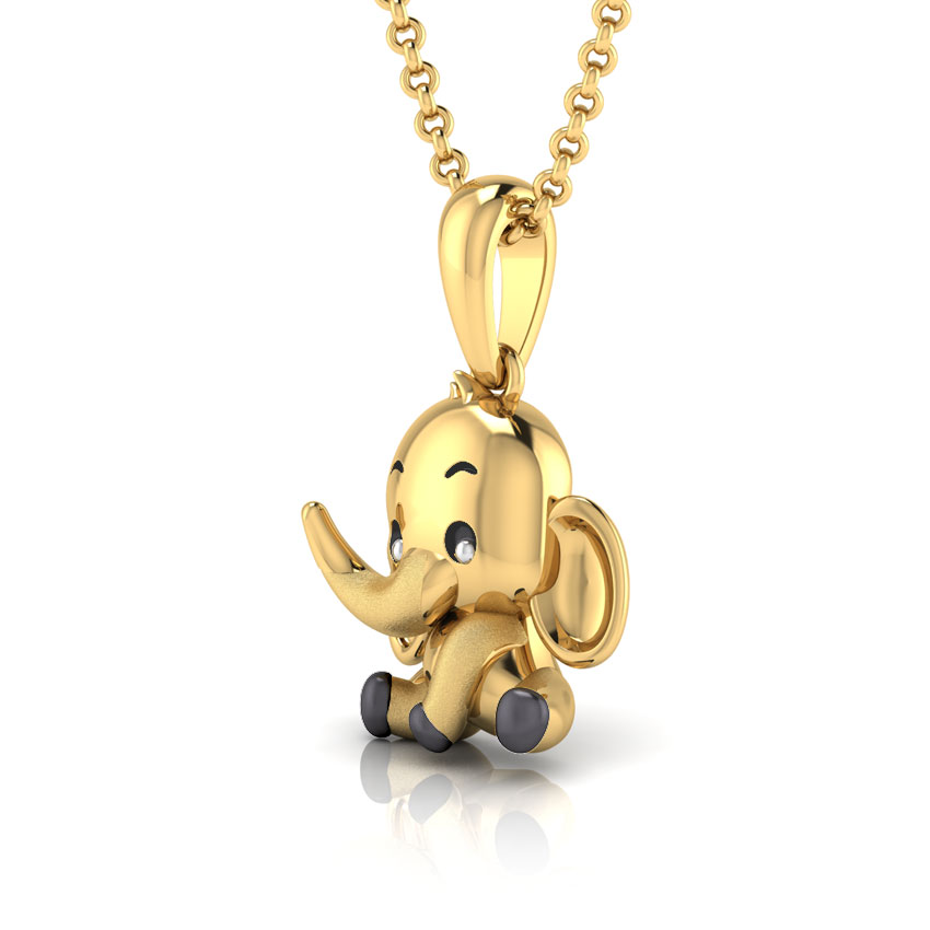 Baby Elephant Kids' Gold Pendant