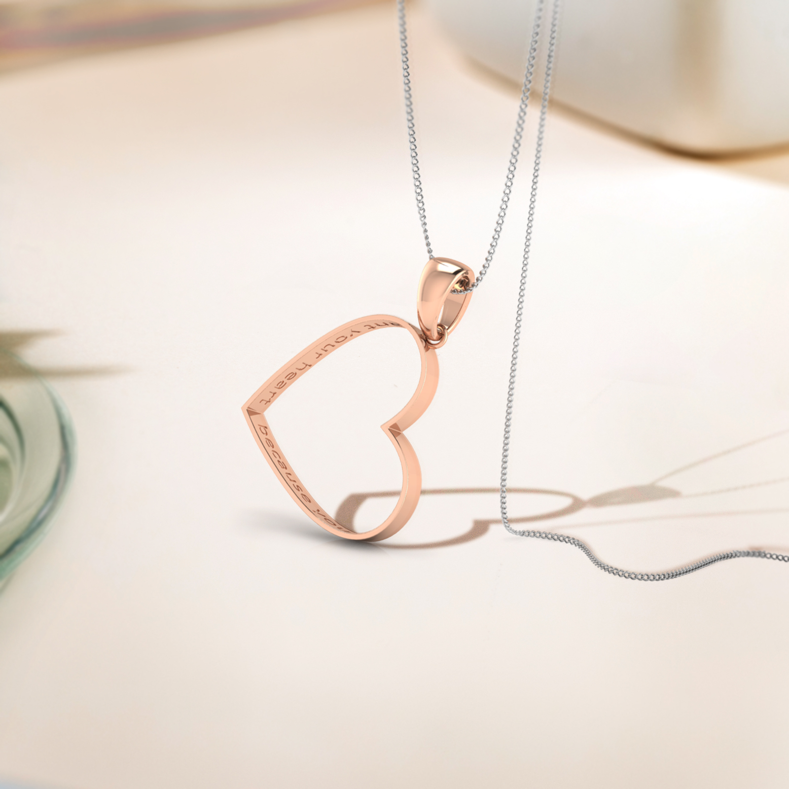 Gold Pendants 18 Karat Rose Gold Want Your Heart Pendant