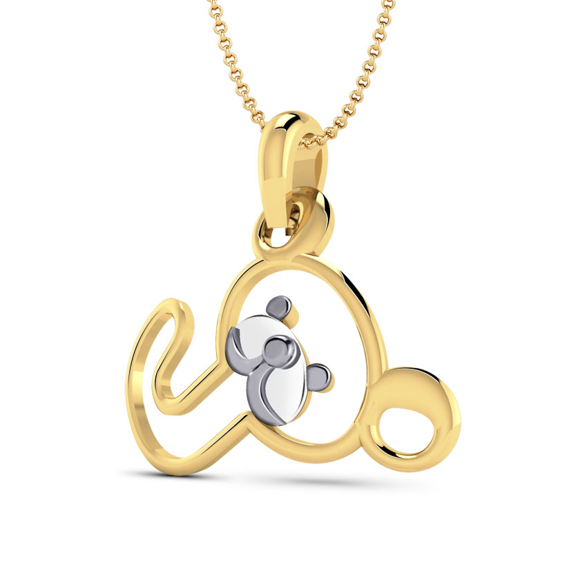 Teddy Alphabet J Kids' Gold Pendant
