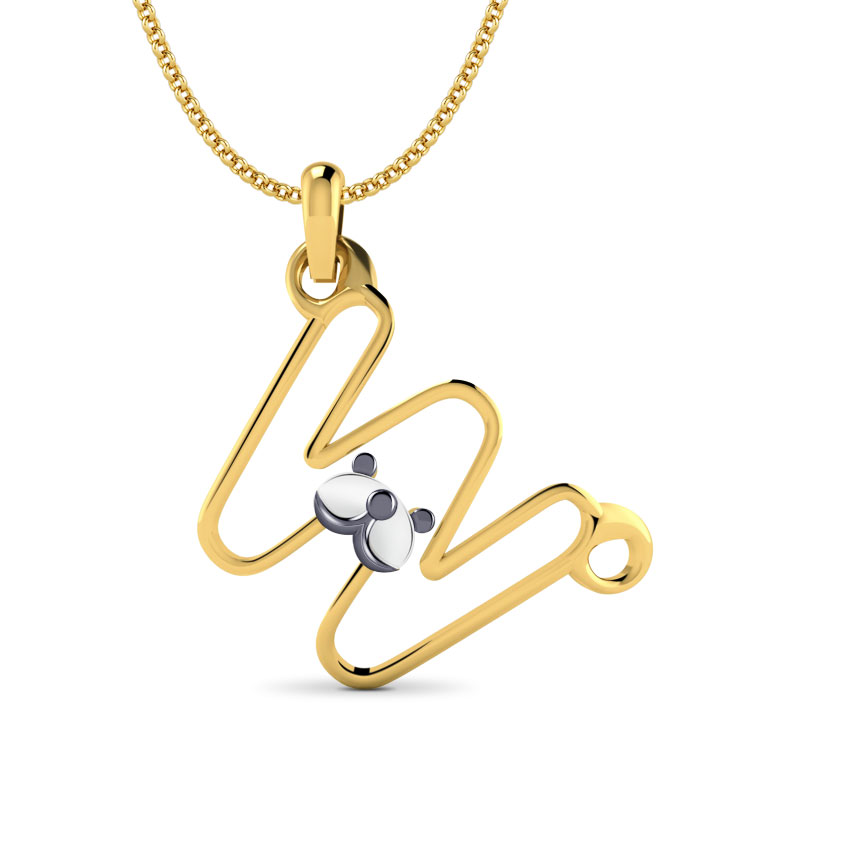 Teddy Alphabet W Kids' Pendant